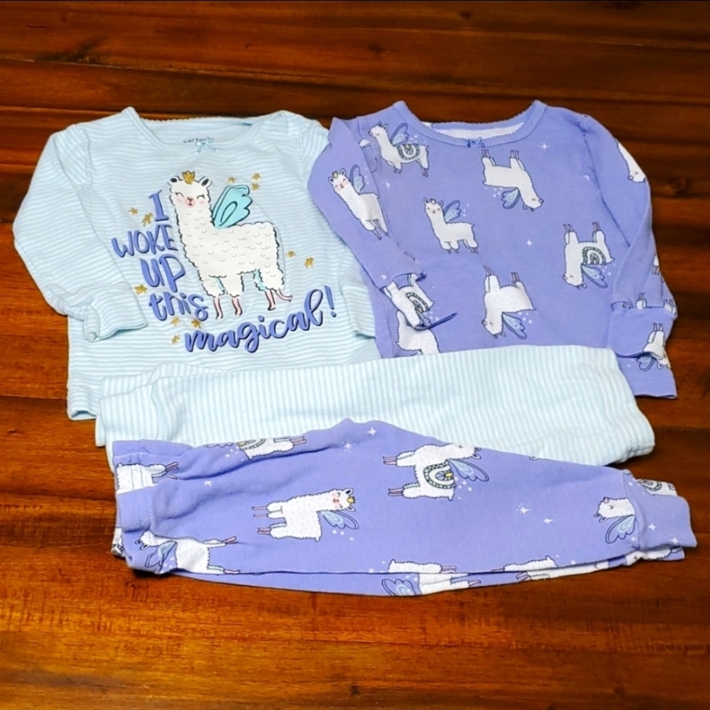 Carter's 4 Piece Llama Snug Fit Pajama Set, size 12m